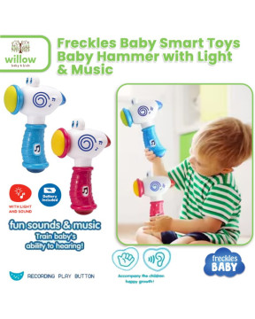 Freckles Baby Smart Toys Baby Hammer W/ Light And Music Mainan Anak