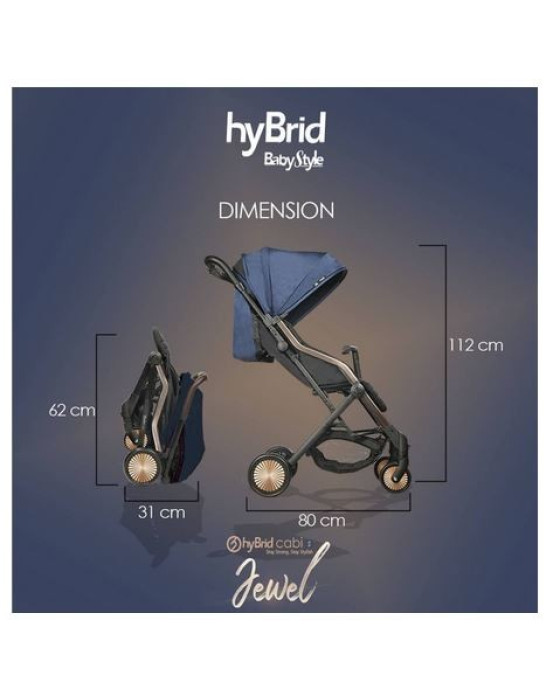 HYBRID CABI STACY NAVY JEWEL + SEAT LINER STROLLER