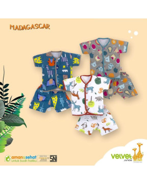 VELVET SETELAN KANCING TENGAH PENDEK+CELANA PENDEK (MADASCAR) - S