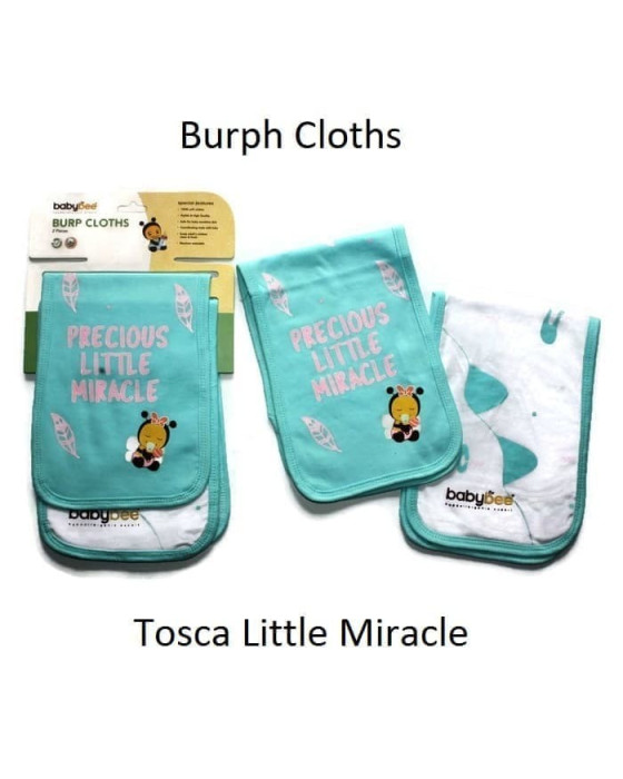 BABY BEE BURP CLOTH 2IN1 PACK - BLUE
