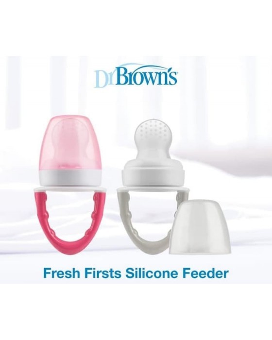 DR BROWN FIRSTS SILICONE FEEDER - PINK