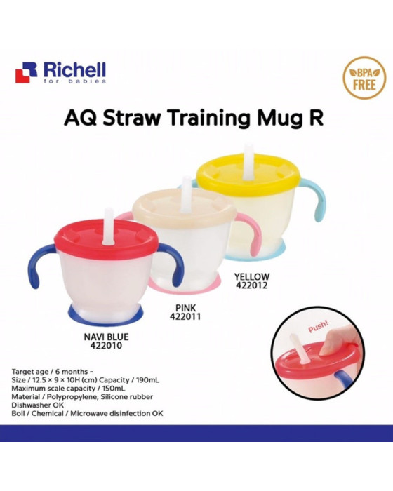 Richell AQ Straw Training Mug Gelas Bayi