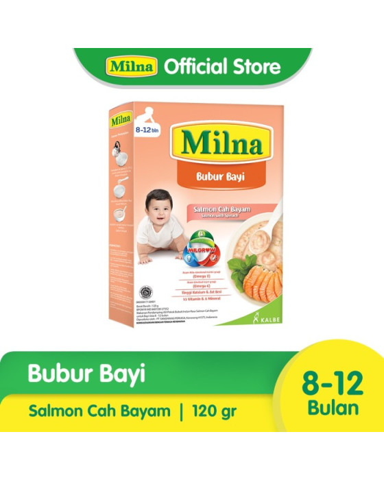MILNA BUBUR REGULER SALMON CAH BAYAM 8+ 120GR