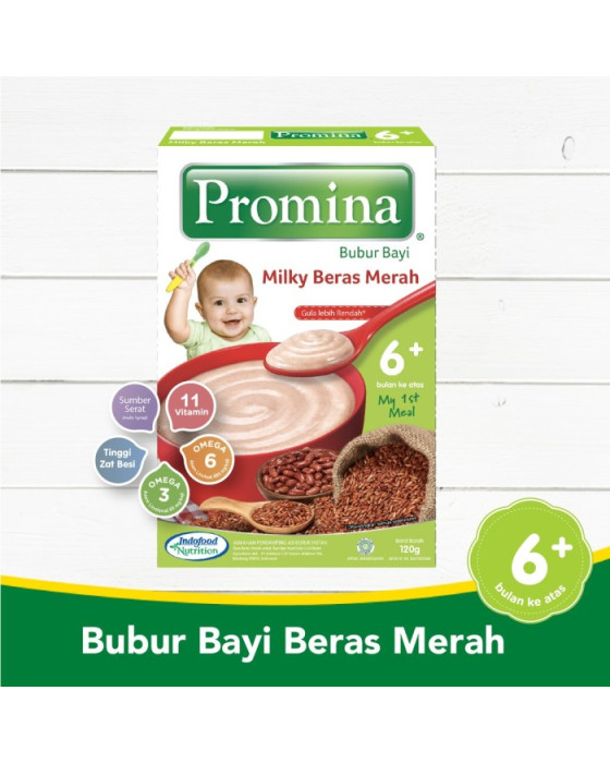 PROMINA BUBUR BAYI MILKY BERAS MERAH BOX 120GR