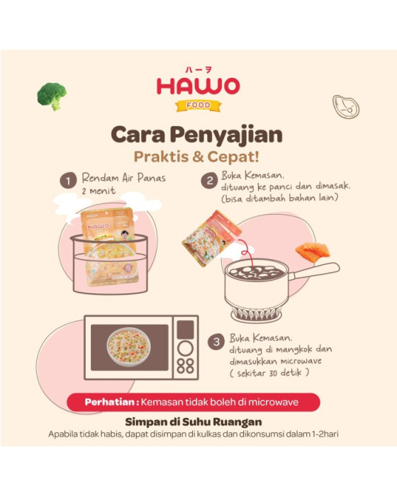 HAWO FOOD BUBUR SIAP SAJI DAGING GILING DAN SAYURAN