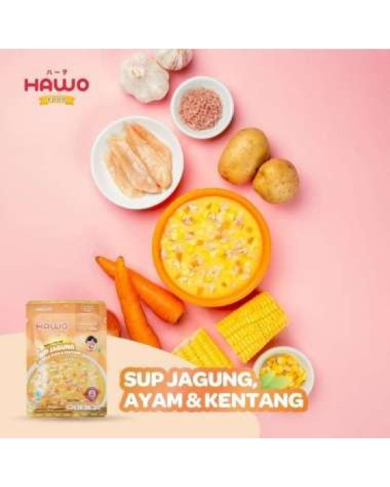 HAWO FOOD SUP JAGUNG AYAM DAN KENTANG (BUBUR SIAP SAJI)
