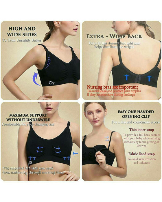INFINITE MOM NURSING BRA BLACK XL