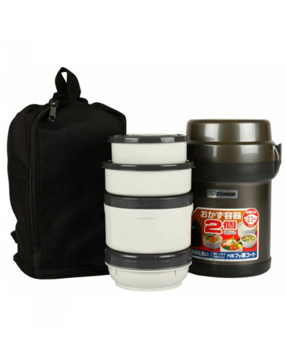 ZOJIRUSHI SL-JAF14 HG STAINLESS STEEL LUNCH JAR - GUN METALIC