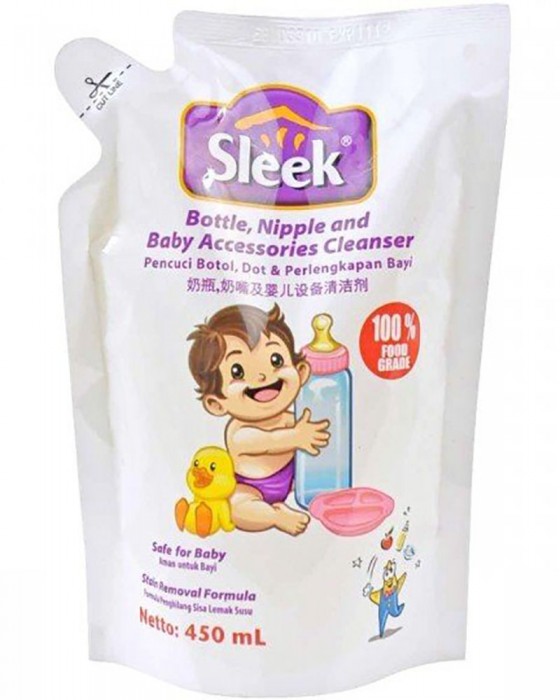 SLEEK BOTTLE NIPPLE AND BABY ACCESSORIES CLEANSER 450ML REFILL