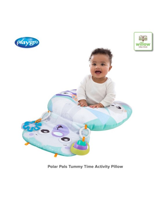 PLAYGRO 128940 POLAR PALS TUMMY TIME ACTIVITY PILLOW