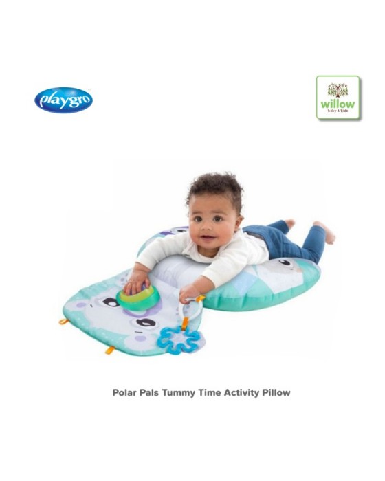 PLAYGRO 128940 POLAR PALS TUMMY TIME ACTIVITY PILLOW
