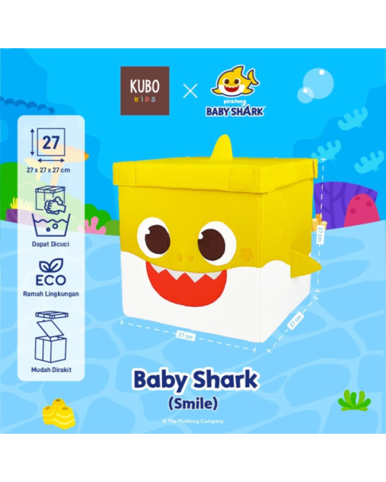 Kubo Kids Storage Box 27X27X27Cm Pinkfong Baby Shark