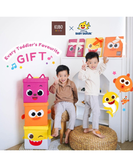Kubo Kids Storage Box 27X27X27Cm Pinkfong Baby Shark