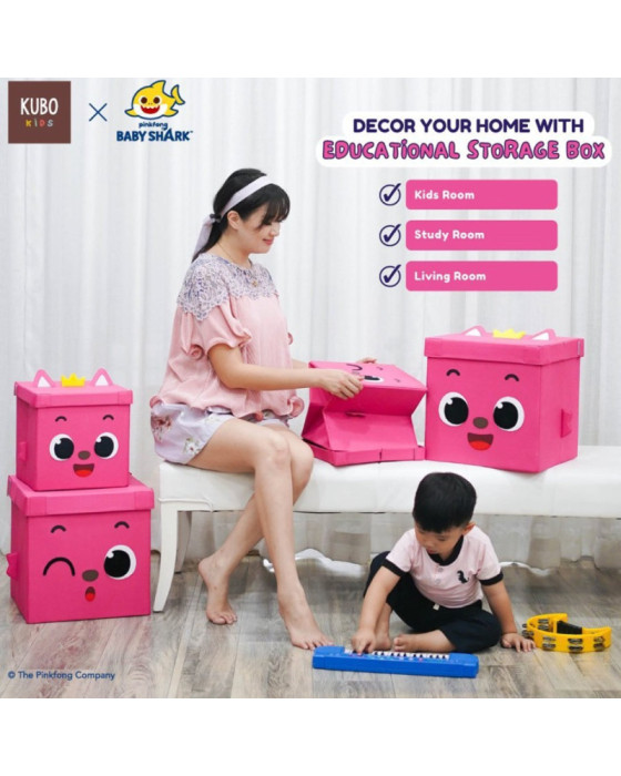 Kubo Kids Storage Box 27X27X27Cm Pinkfong Baby Shark