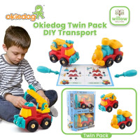 Okiedog Twin Pack Diy Transport Simulasi Mobil truck Mainan Anak