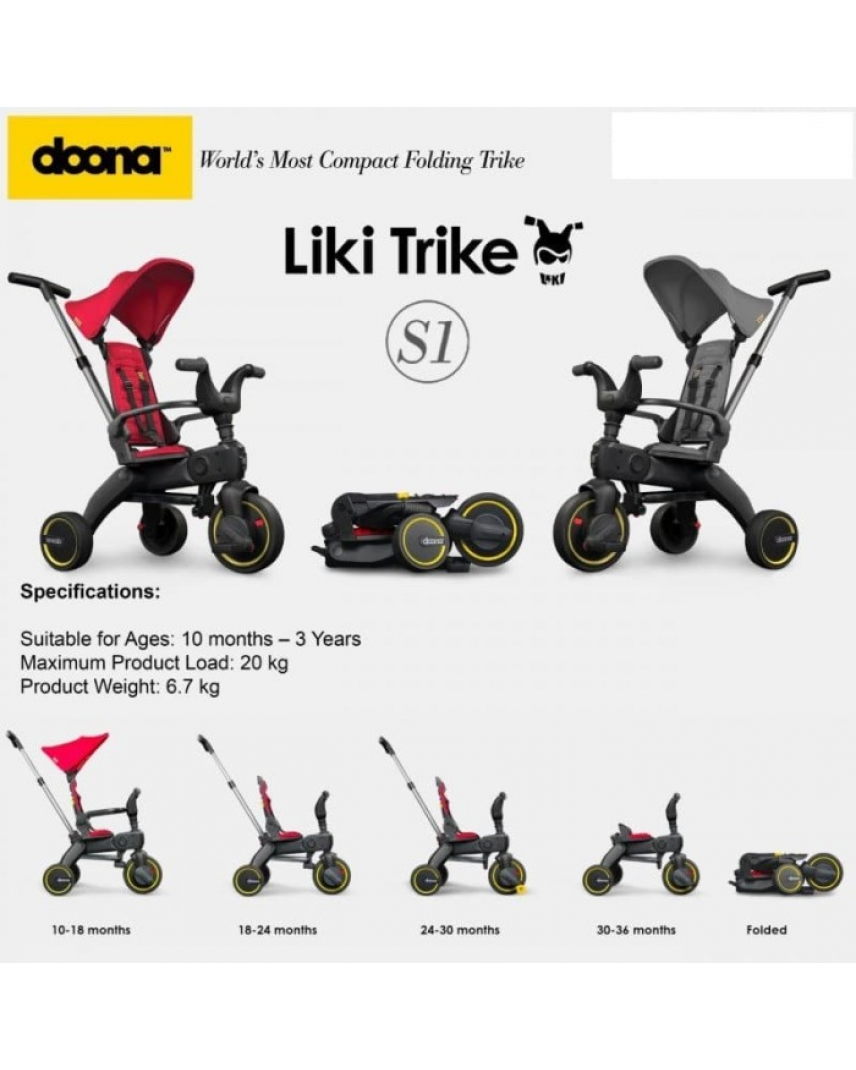 DOONA LIKI TRIKE S1 FLAME RED willowbabyshop