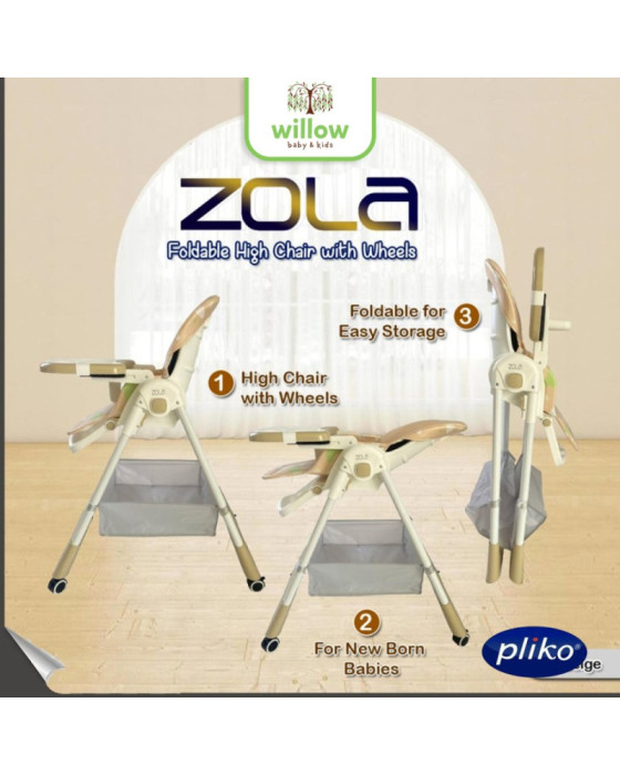 Pliko With Wheels Zola High Chair