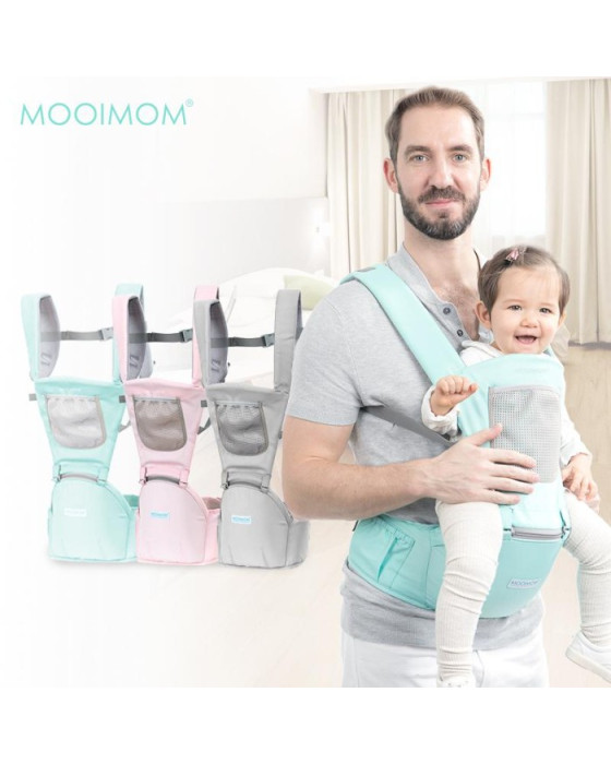 MOOIMOM H90502 CASUAL HIP SEAT CARRIER - GREY