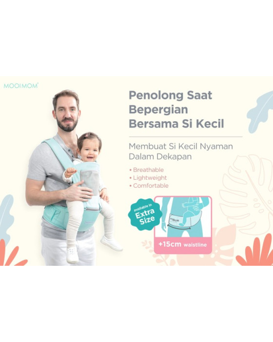 MOOIMOM H90502 CASUAL HIP SEAT CARRIER - GREY