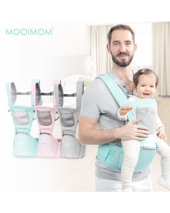 MOOIMOM H90502 CASUAL HIP SEAT CARRIER - PINK