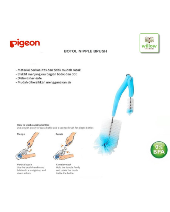 Pigeon 2In1 Bottle Nipple Brush Sikat Cuci Botol