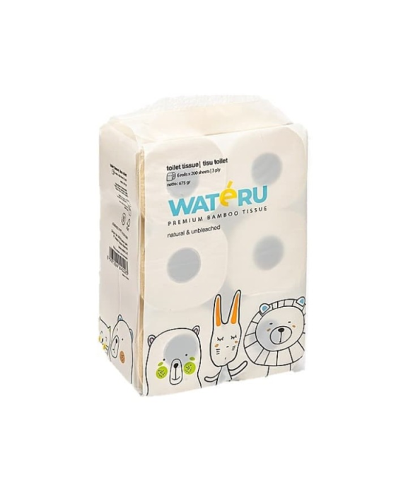 WATERU TISSUE TOILET 6 ROLL X 200S 3PLY 675GR