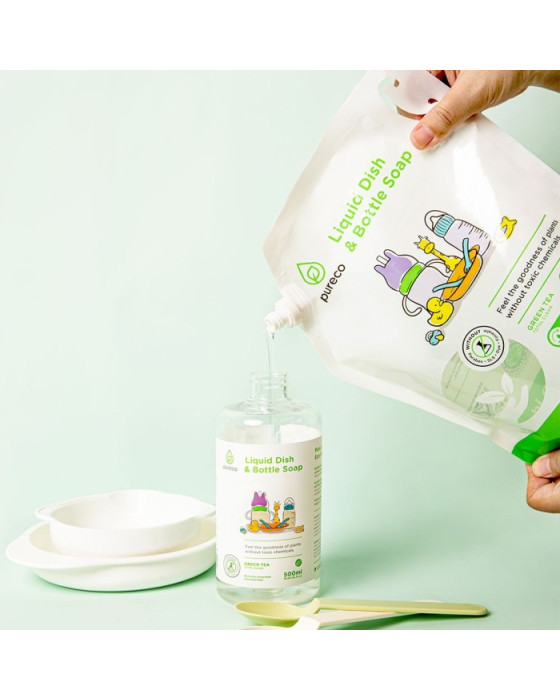 PURECO LIQUID DISH N BOTTLE SOAP REFILL ECO PACK 1450ML