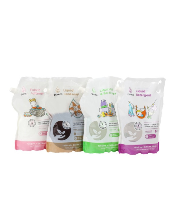 PURECO LIQUID DISH N BOTTLE SOAP REFILL ECO PACK 1450ML