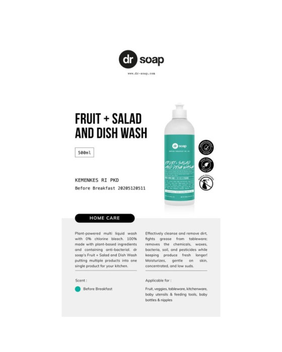 DR SOAP FRUIT SALAD AND DISHWASH BEFORE BREAKFAST (SABUN CUCI) - 100ML