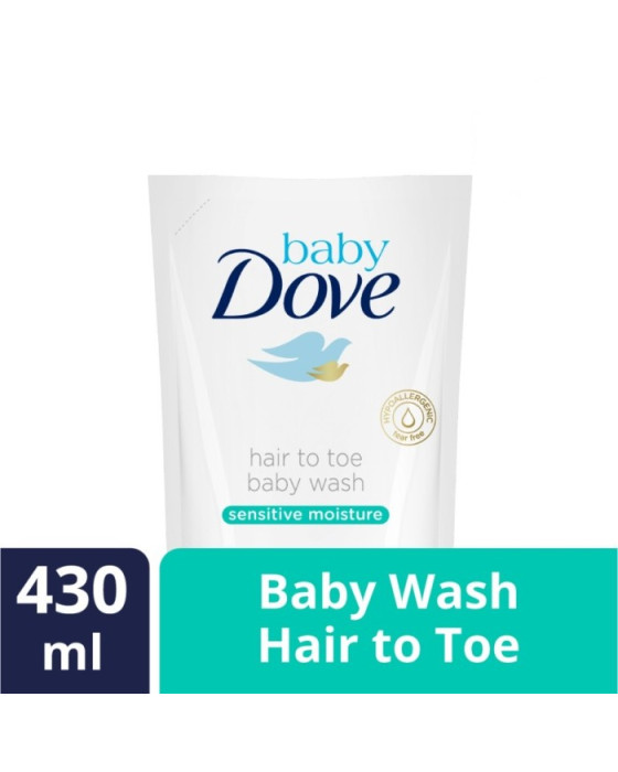 DOVE BABY SENSITIVE MOISTURE HAIR TOE REFILL 430ML