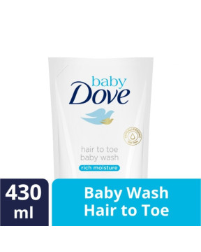 DOVE BABY RICH MOISTURE HAIR TOE REFILL 430ML