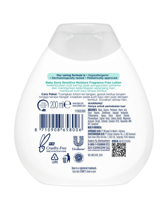 DOVE BABY LOTION SENSTIVE ST 200ML