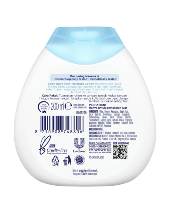 DOVE BABY LOTION RICH MOISTURE ST 200ML