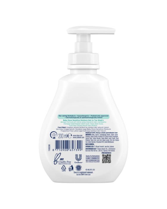 DOVE BABY HAIR TOE SENSITIVE MOISTURE ST 200ML