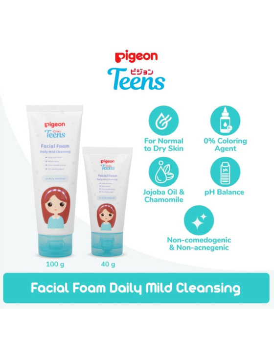 Pigeon Teens Facial Foam Daily Mild Cleansing Sabun Muka Wajah