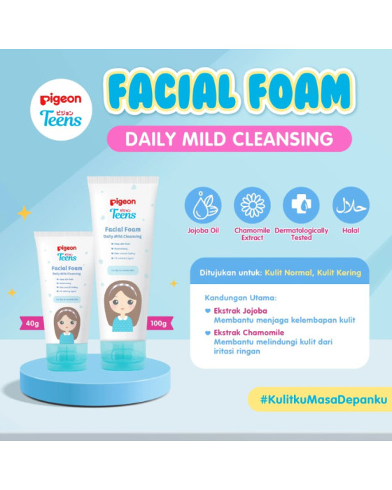 Pigeon Teens Facial Foam Daily Mild Cleansing Sabun Muka Wajah