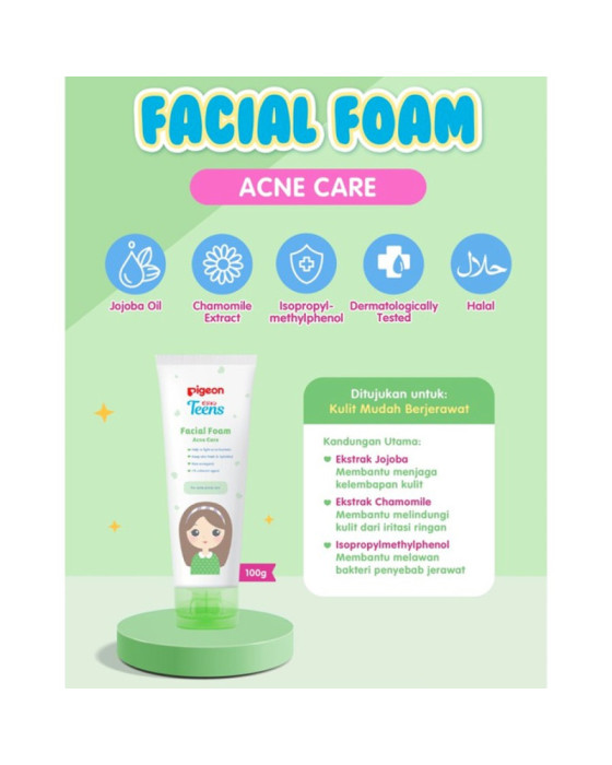 Pigeon Teens Facial Foam Acne Care Sabun Muka Wajah