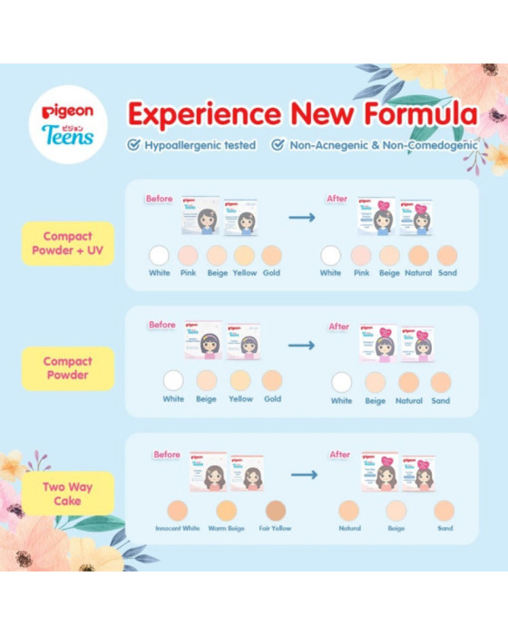 Pigeon Teens Compact Powder+UV Bedak Wajah 14Gr