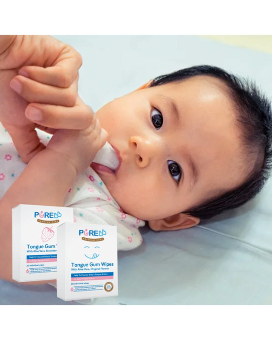 Purebaby Tonge Wipes Gum 20S Tissue Bayi