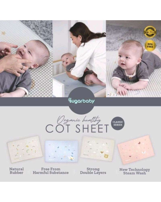 Sugar Baby Organic Healthy Premium Air Filled Rubber Cot Sheet Classic