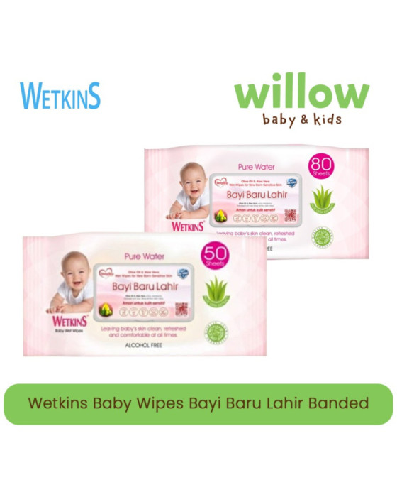 Tissue Basah Bayi Wetkins Baby Wipes Bayi Baru Lahir Banded