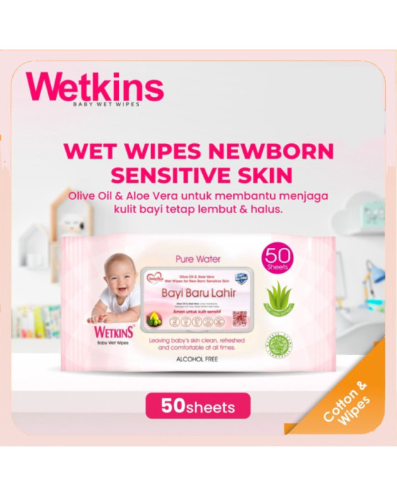 Tissue Basah Bayi Wetkins Baby Wipes Bayi Baru Lahir Banded