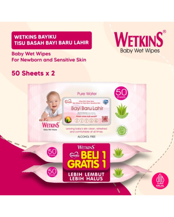 Tissue Basah Bayi Wetkins Baby Wipes Bayi Baru Lahir Banded