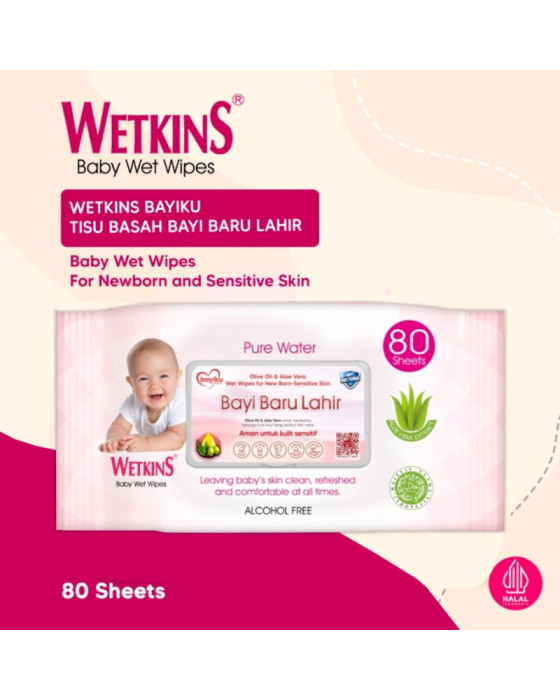 Tissue Basah Bayi Wetkins Baby Wipes Bayi Baru Lahir Banded