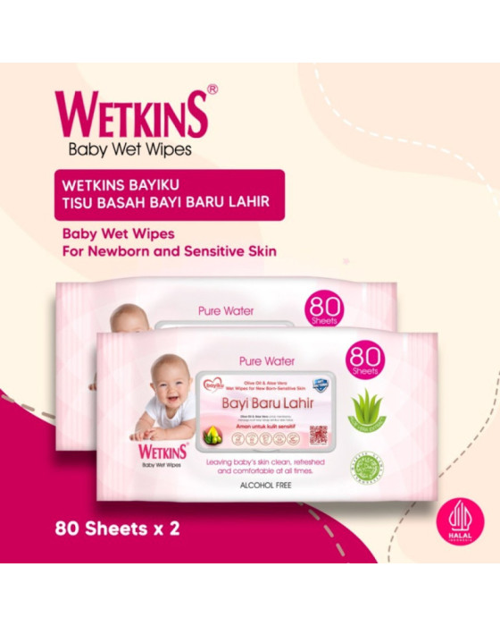 Tissue Basah Bayi Wetkins Baby Wipes Bayi Baru Lahir Banded