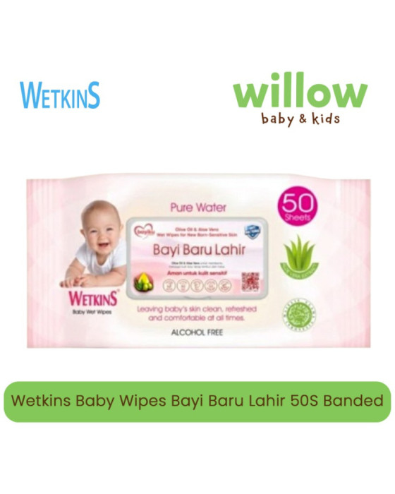Tissue Basah Bayi Wetkins Baby Wipes Bayi Baru Lahir Banded