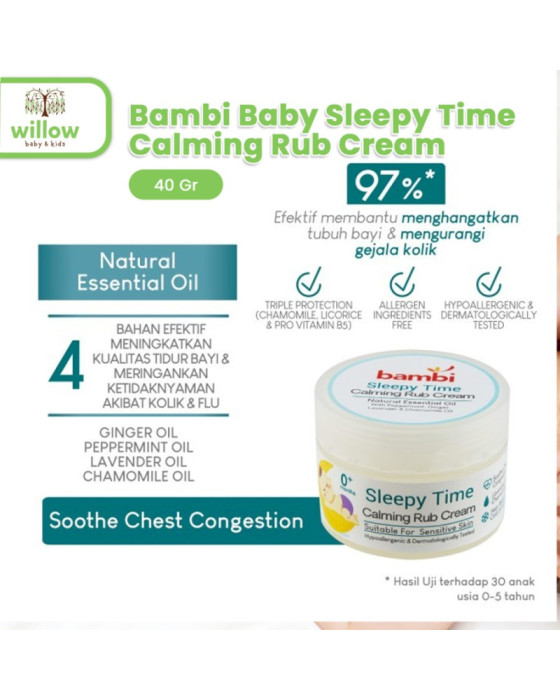 Cream Perawatan Bayi Bambi Baby Sleepy Time Calming Rub Cream