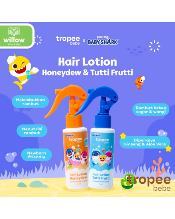 Tropee Bebe Baby Shark Hair Lotion 100Ml Lotion Bayi