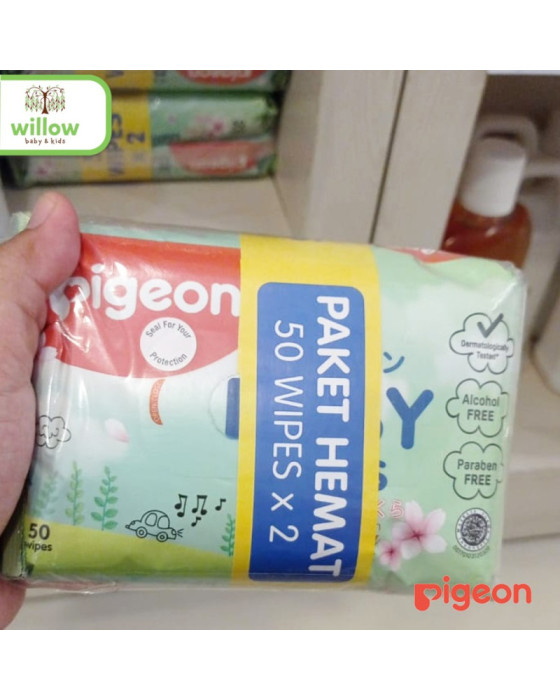 Pigeon Baby Wipes Sakura 50S Bundling 1+1 Tissue Bayi