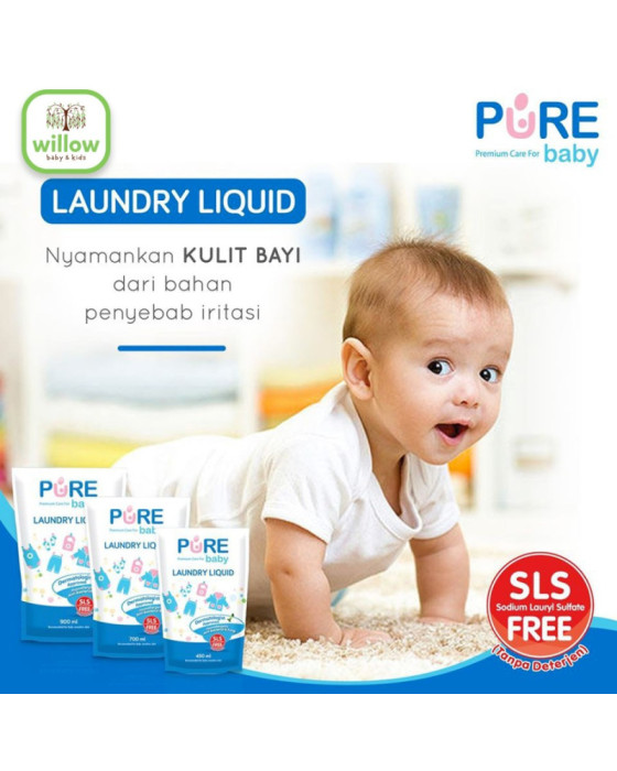 Purebaby Laundry Liquid Refill 900Ml Banded 2+1 Detergen Bayi